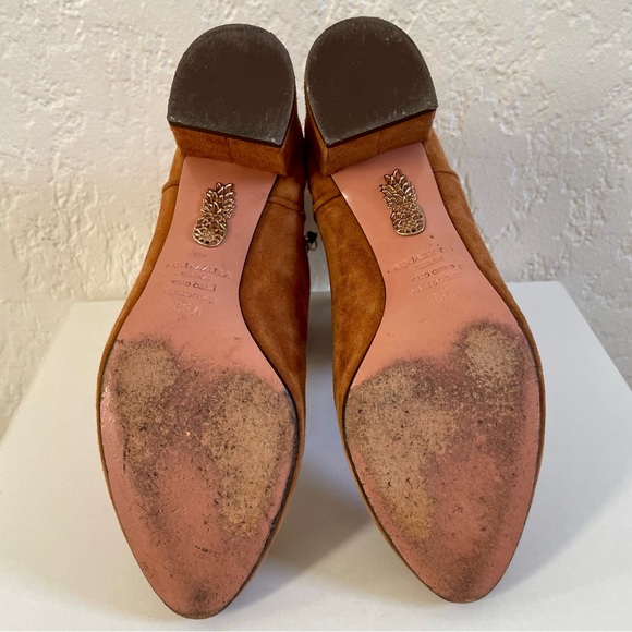 Aquazzura “Boheme” Studded Suede Boots – Tan, Size 36.5 – Made in Italy - Picture 9 of 12
